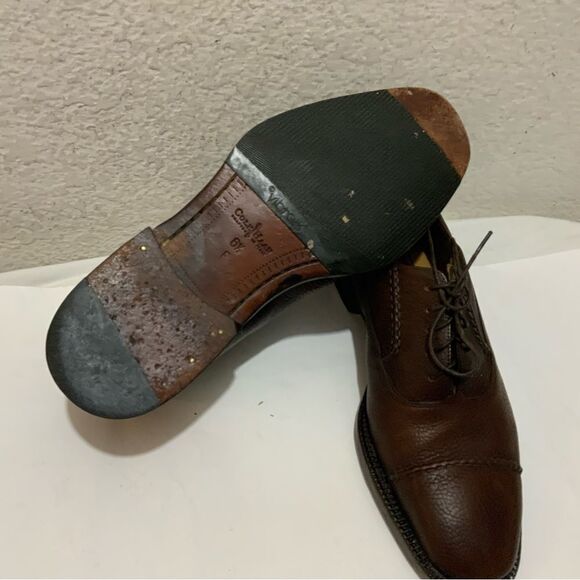 Cole  HAAN men’s shoes Oxford leather brown vibram soles 6.5 E made in Italy main image 6